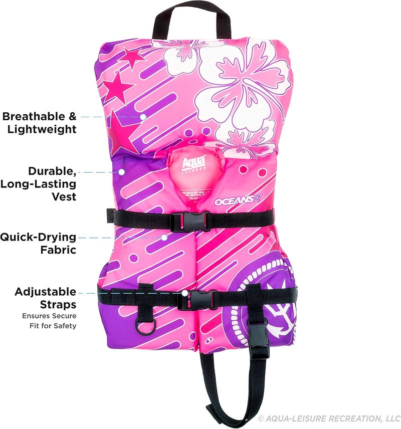 Oceans 7 US Coast Guard Approved Life Jacket for Infant, Kids, Youth, – Type II & III Vest, Personal Flotation Device - Image 2